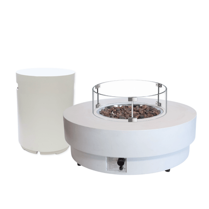 Ensemble table brasero Estate 105 oyster beige Happy Cocooning