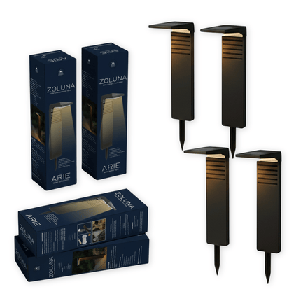 Pakketdeal ZOLUNA 4x solar priklamp Arie