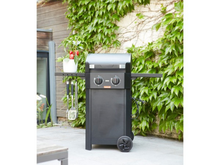 Barbecook E-Luca voorkant met twee zij tafels