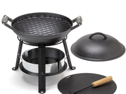 Barebones Gietijzeren oven 8-delig productfoto met losse onderdelen
