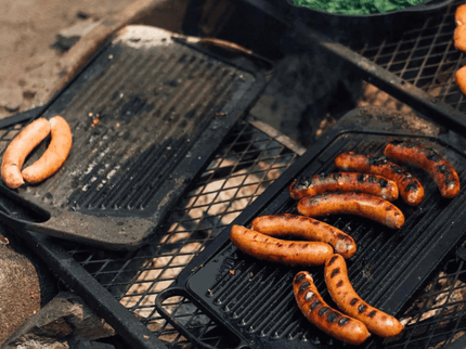 Barebones rechthoekig grillrooster met grillplaten
