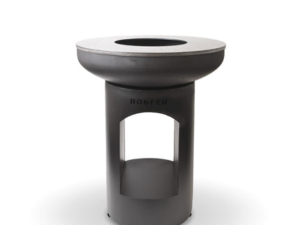 Brasero plancha BonBiza ouvert noir BonFeu