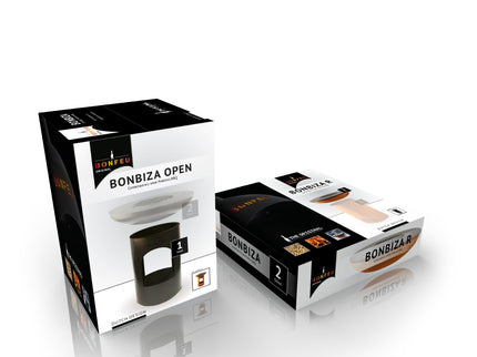 Brasero plancha BonBiza ouvert noir BonFeu