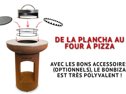 Brasero plancha BonBiza ouvert noir BonFeu