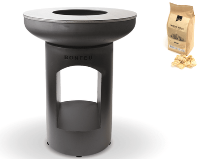 Brasero plancha BonBiza ouvert noir BonFeu