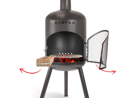 BonFeu BonBono tuinhaard zwart met grillrooster
