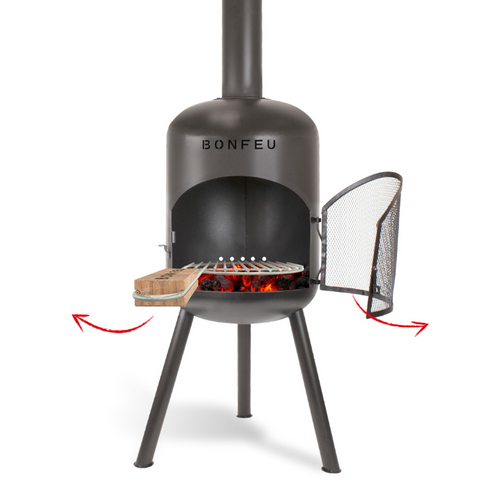 BonFeu BonBono tuinhaard zwart met grillrooster
