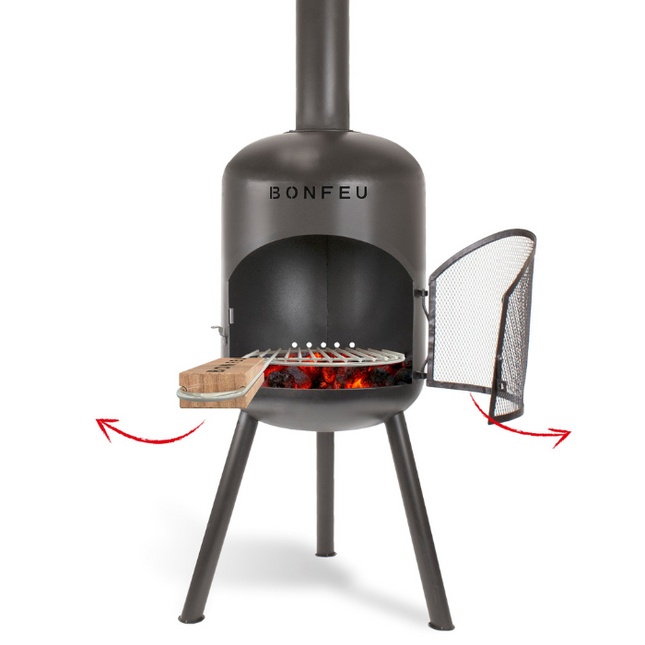BonFeu BonBono tuinhaard zwart met grillrooster
