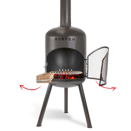 BonFeu BonBono tuinhaard zwart met grillrooster
