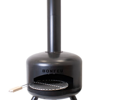 BonFeu BonGiano tuinhaard zwart productfoto met grillrooster

