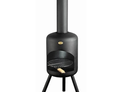 BonFeu BonSelo tuinhaard zwart productfoto met grillrooster
