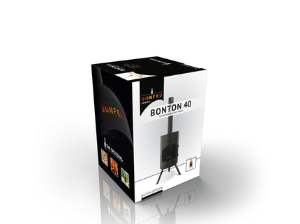 BonFeu BonTon 40 tuinhaard zwart verpakking
