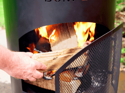 BonFeu BonTon tuinhaard 50 zwart sfeer foto close-up
