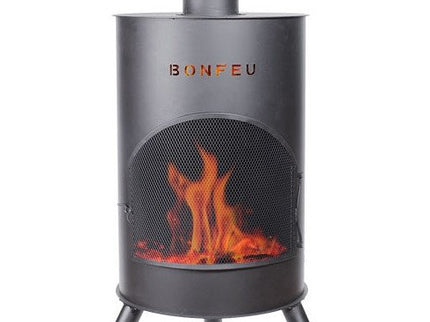BonFeu BonTon tuinhaard 60 zwart productfoto met vuur