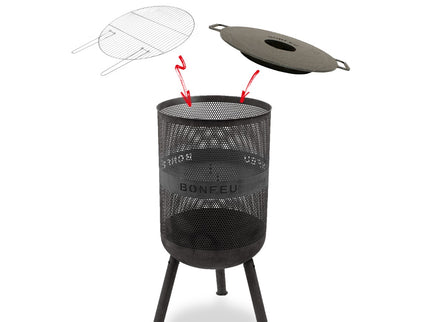 BonVes vuurkorf van BonFeu met grillrooster en optionele plancha