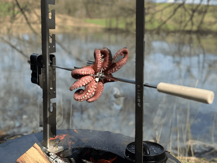 BonFeu rotisserie set sfeerfoto met octopus