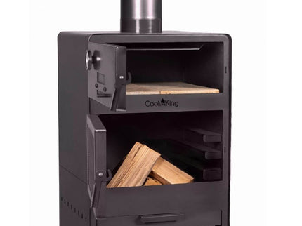 CookKing Tuinhaard Vento met Oven zijkant met deuren open