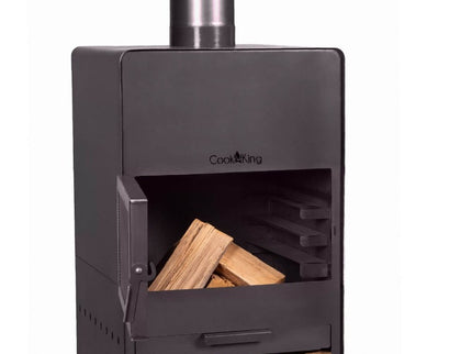 CookKing tuinhaard Vento voorzijde met deur open
