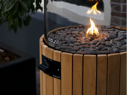 Lanterne à gaz de table Cosiscoop Pillar L teck Cosi