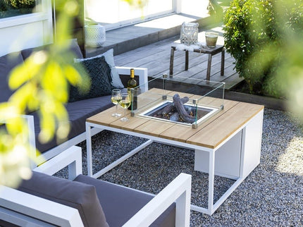 Cosi fires Cosiloft vuurtafel wit/teak