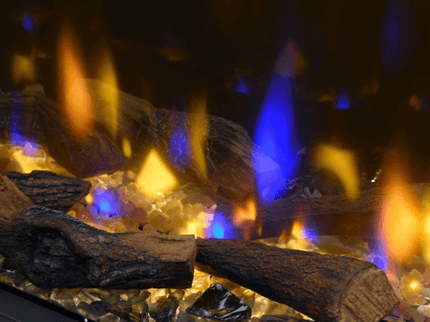 Dimplex Ignite Bold 74" sfeerfoto blauwe vlammen
