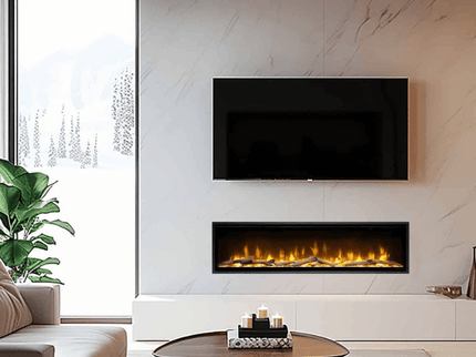 Dimplex Ignite Evolve in de woonkamer met tv