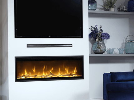 Dimplex Ignite Evolve in de woonkamer met tv