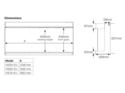 Cheminée électrique encastrable Visage 60 Opti-V Dimplex
