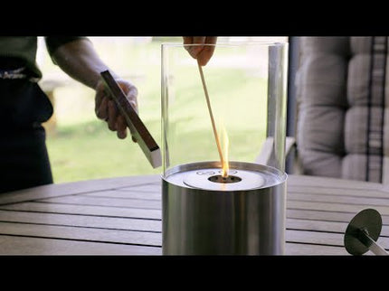 Cheminée de table bioéthanol ronde acier inoxydable Esschert Design