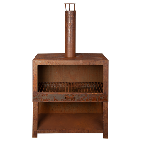 Chauffe-terrasse + range bois L rouille Esschert Design