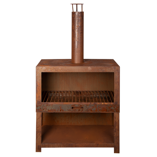 Chauffe-terrasse + range bois L rouille Esschert Design