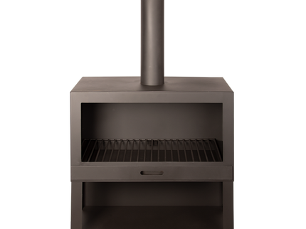 Chauffe-terrasse + range bois L noir Esschert Design