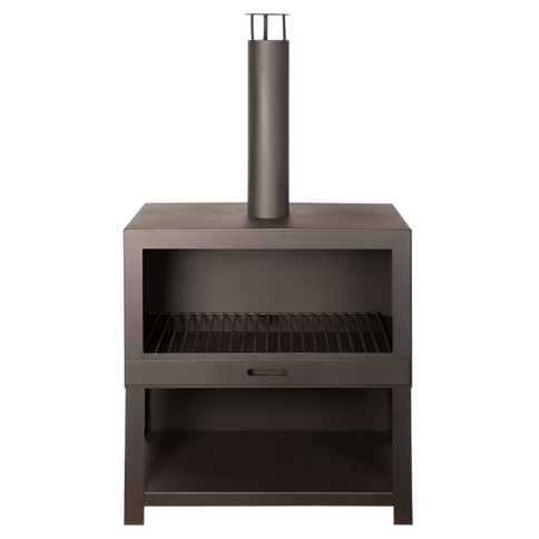 Chauffe-terrasse + range bois L noir Esschert Design