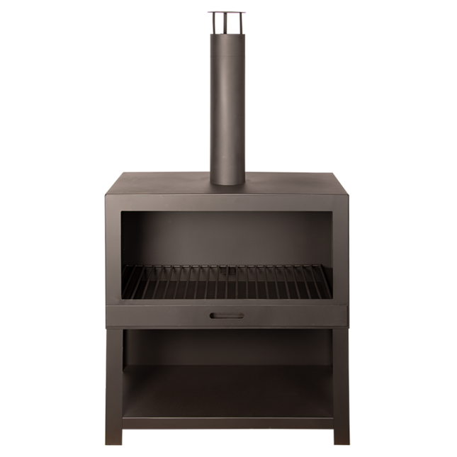 Chauffe-terrasse + range bois L noir Esschert Design