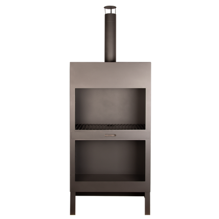 Cheminée de jardin + ranche-bûches XL noir Esschert Design