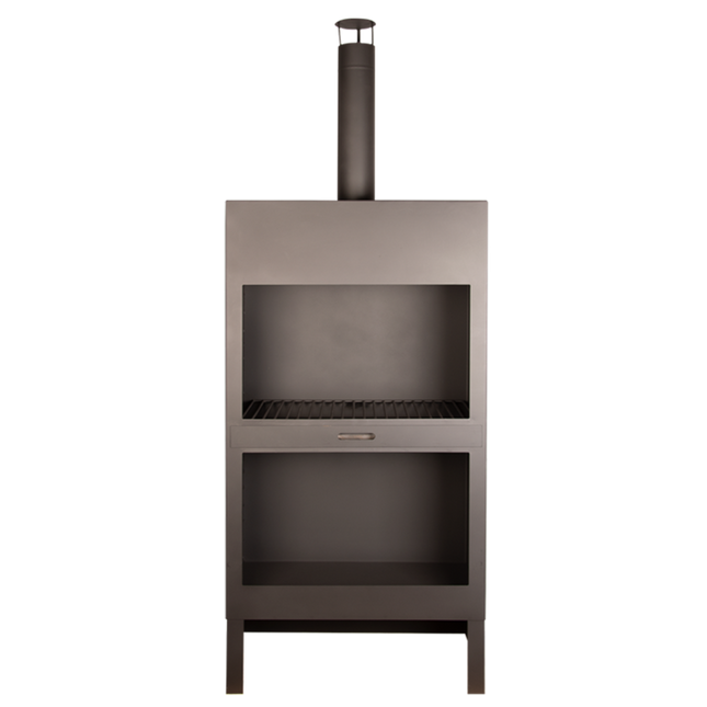 Cheminée de jardin + ranche-bûches XL noir Esschert Design