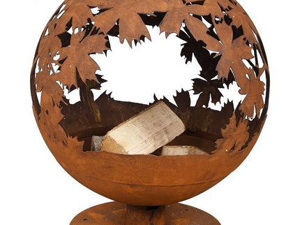 Esschert vuurbal laser cut bladeren roest