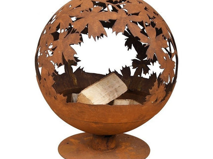 Esschert vuurbal laser cut bladeren roest