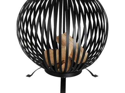Esschert vuurbal laser cut Strepen zwart