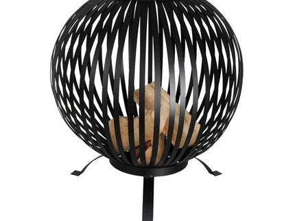 Esschert vuurbal laser cut Strepen zwart