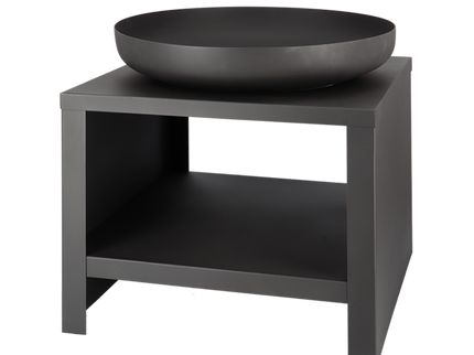 Brasero bol à feu avec range-bûches 60 cm noir Esschert Design