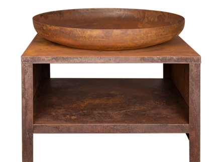 Brasero bol à feu avec range-bûches 80 cm rouille Esschert Design