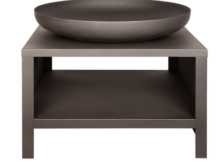 Brasero bol à feu avec range-bûches 80 cm noir Esschert Design