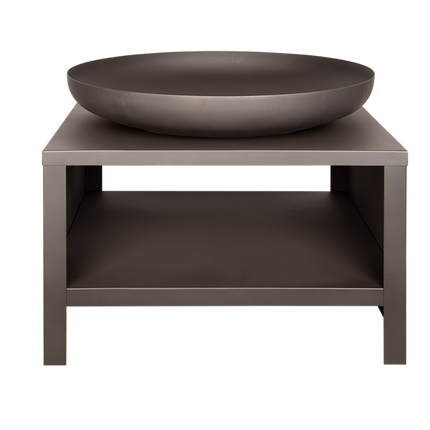 Brasero bol à feu avec range-bûches 80 cm noir Esschert Design