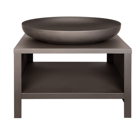 Brasero bol à feu avec range-bûches 80 cm noir Esschert Design