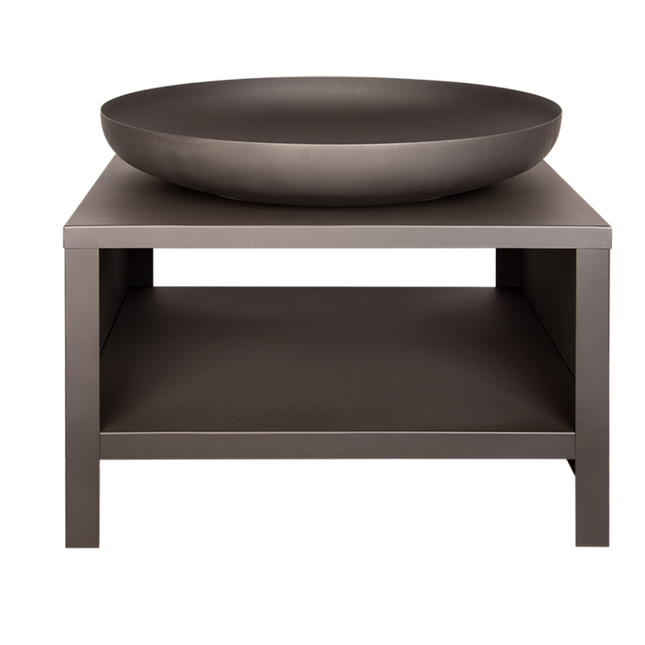 Brasero bol à feu avec range-bûches 80 cm noir Esschert Design