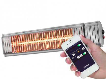 Chauffage de terrasse suspendu Golden 2000 Amber Smart halogène gris Eurom