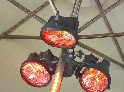 Chauffage de terrasse suspendu Parasol Heater 1500 halogène noir Eurom