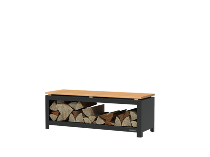 FORNO Houtopslag Bank Zwart (1200 x 400 x 430)