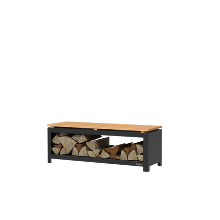 FORNO Houtopslag Bank Zwart (1200 x 400 x 430)